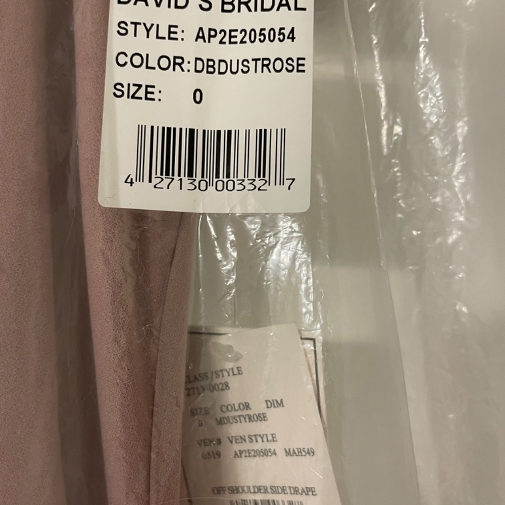 David’s Bridal DB Studio Off Shoulder Side Drape bridesmaid dress size 0 - Picture 4 of 6